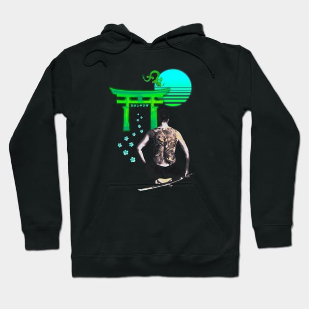 Silver Yakuza Vaporwave Synthwave Aesthetic Hoodie by Shirt Vibin